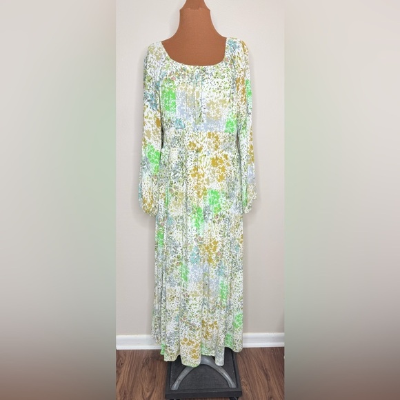 Piper & Scoot Dresses & Skirts - Piper & Scoot Floral Peasant Top Maxi Dress XL Long Sleeve Size XL
